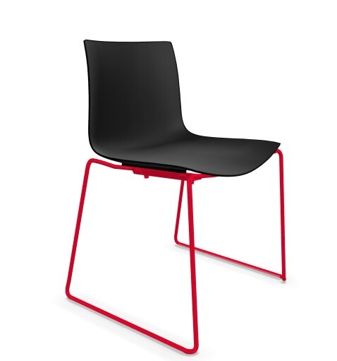 Стул Catifa 46 ARPER сталь/полипропилен/grey black 510х560х800h