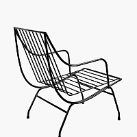 Кресло Stresa SERAX металл/текстиль black/white 640х500х750h коллекция Metal Sculptures