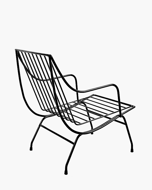 Кресло Stresa SERAX металл/текстиль black/white 640х500х750h коллекция Metal Sculptures