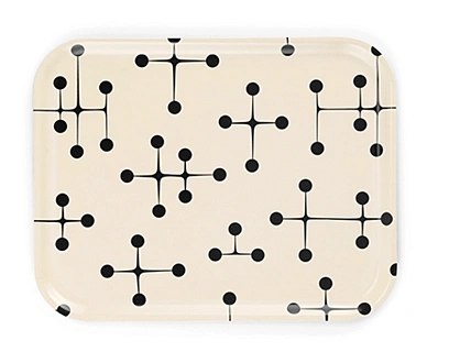 Поднос Classic Tray M VITRA фанера/ivori black 360х280 коллекция Dot Pattern light