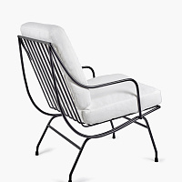 Кресло Stresa SERAX металл/текстиль black/white 640х500х750h коллекция Metal Sculptures