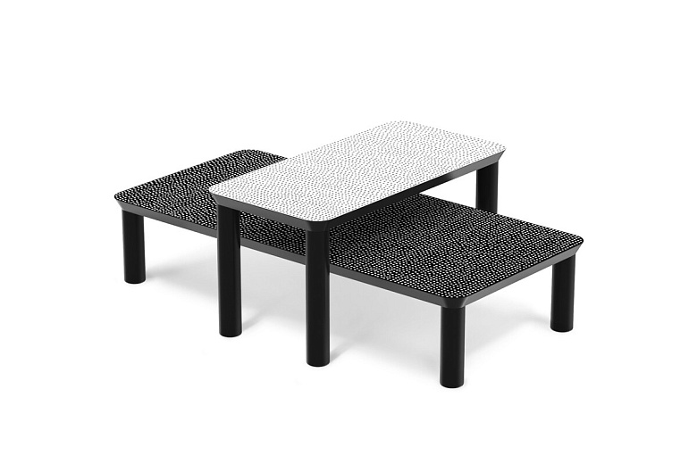 Стол Spotty ZANOTTA массив/black, white 800х400х250h