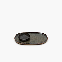 Поднос SERAX stoneware/indi grey 250х150х15h