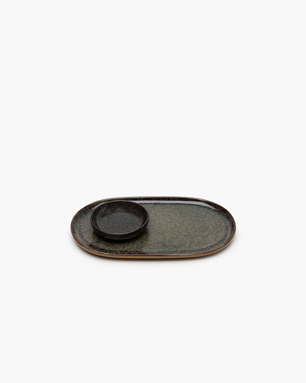 Поднос SERAX stoneware/indi grey 250х150х15h