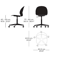 Кресло N02™ Recycle FRITZ HANSEN  алюминий/пластик/dark red 625х625х900h