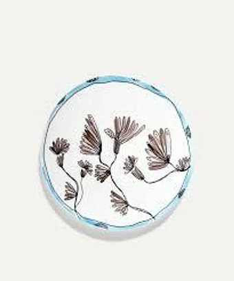 Обеденная тарелка Камелия баклажан коллекция Midnight Flowers