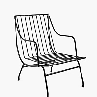 Кресло Stresa SERAX металл/текстиль black/white 640х500х750h коллекция Metal Sculptures