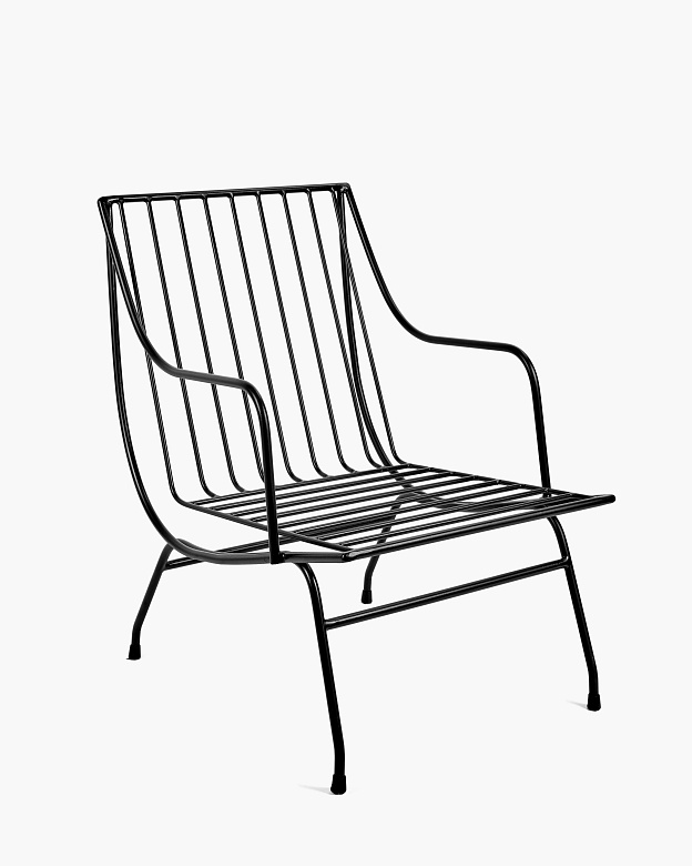 Кресло Stresa SERAX металл/текстиль black/white 640х500х750h коллекция Metal Sculptures