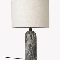 Лампа настольная Gravity  GUBI лен/ мрамор/grey 130х65х440