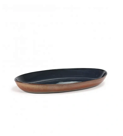 Блюдо для сервировки SERAX из керамики dark blue/rust коллекция Terres de Reves