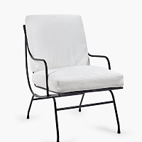 Кресло Stresa SERAX металл/текстиль black/white 640х500х750h коллекция Metal Sculptures