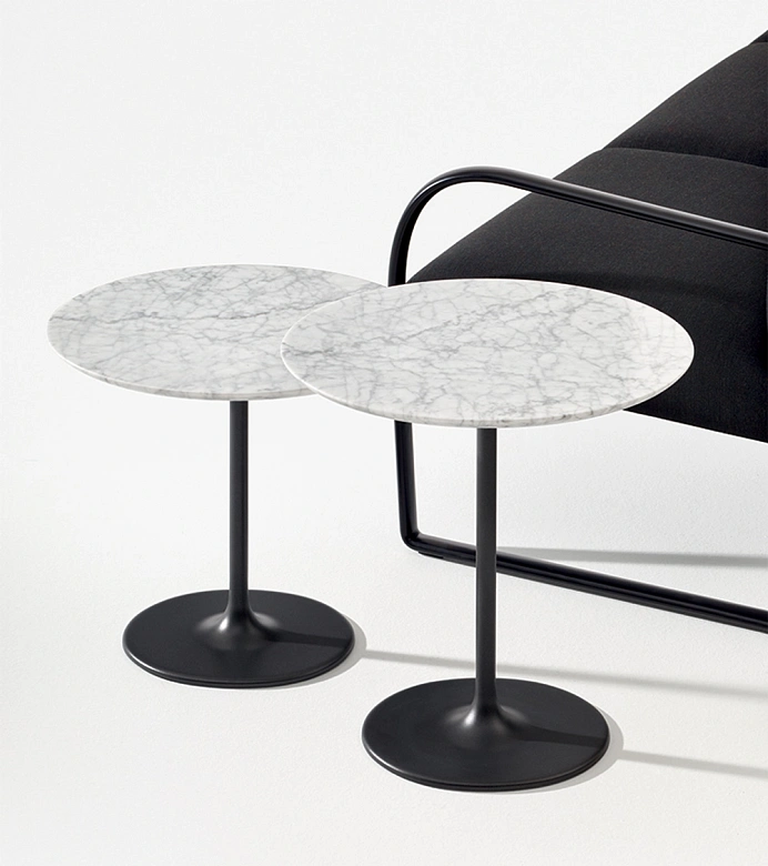 Столик Dizzie ARPER сталь/мрамор black,white 540х470х430h