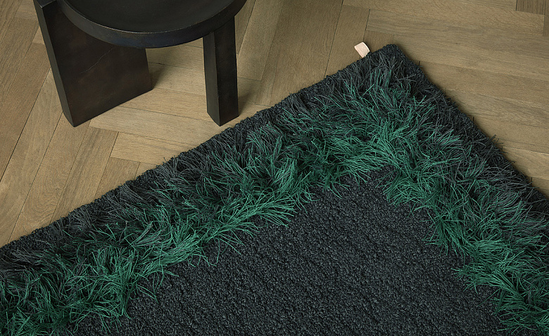 Ковер Feather KASTHALL шерсть/лен  graphite/green 2000х3000