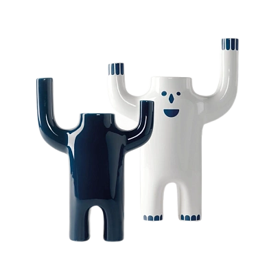 Ваза Happy Susto N2 BD BARSELONA DESIGN фарфор white/blue