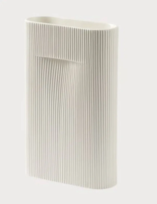 Ваза MUUTO коллекция Ridge white 23х8,5х35